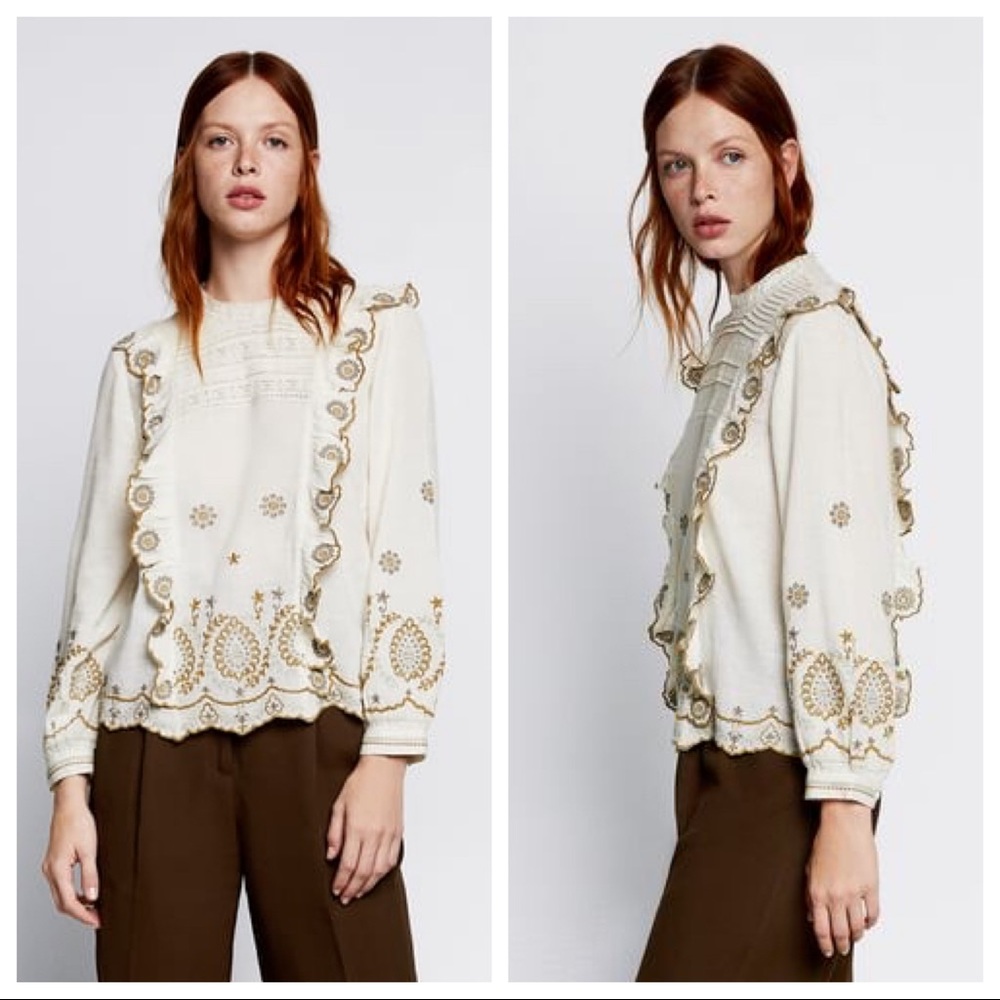 Ruffled Embroider shirt